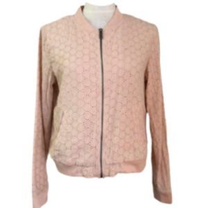 Sanctuary Eyelet Bomber Womens Blush Jacket